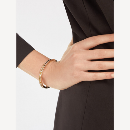 [Marin]ZERO 1 SPIRAL AND PAVED DIAMOND GOLD BRACELET