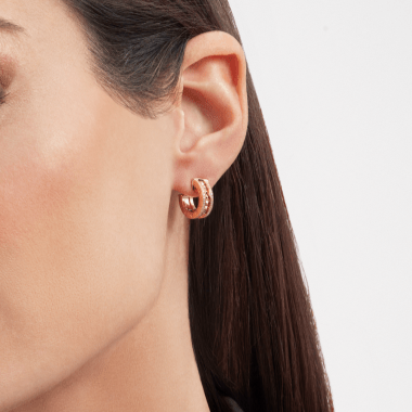 [Marin]ZERO 1 ROCK GOLD EARRINGS WITH STUDDED SPIRAL AND PAVED DIAMONDS