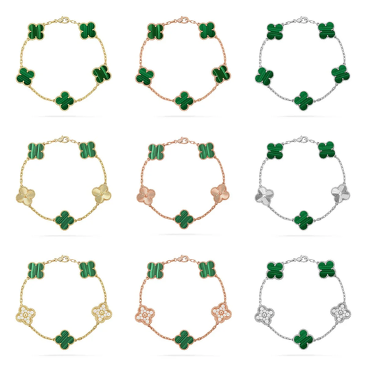 [Marin] CLOVER 5 MOTIF MALACHITE BRACELET COLLECTION