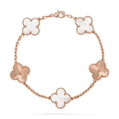 [Marin]CLOVER WHITE PEARL MOP 5 MOTIF BRACELET COLLECTION