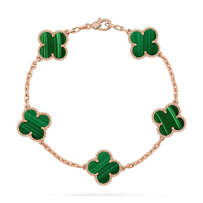 [Marin-Jewelry] CLOVER 5 MOTIF MALACHITE BRACELET COLLECTION