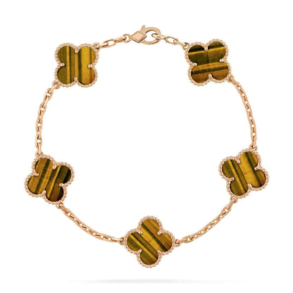 [Marin-Jewelry] クローバー5モチーフ タイガーアイブレスレットコレクション