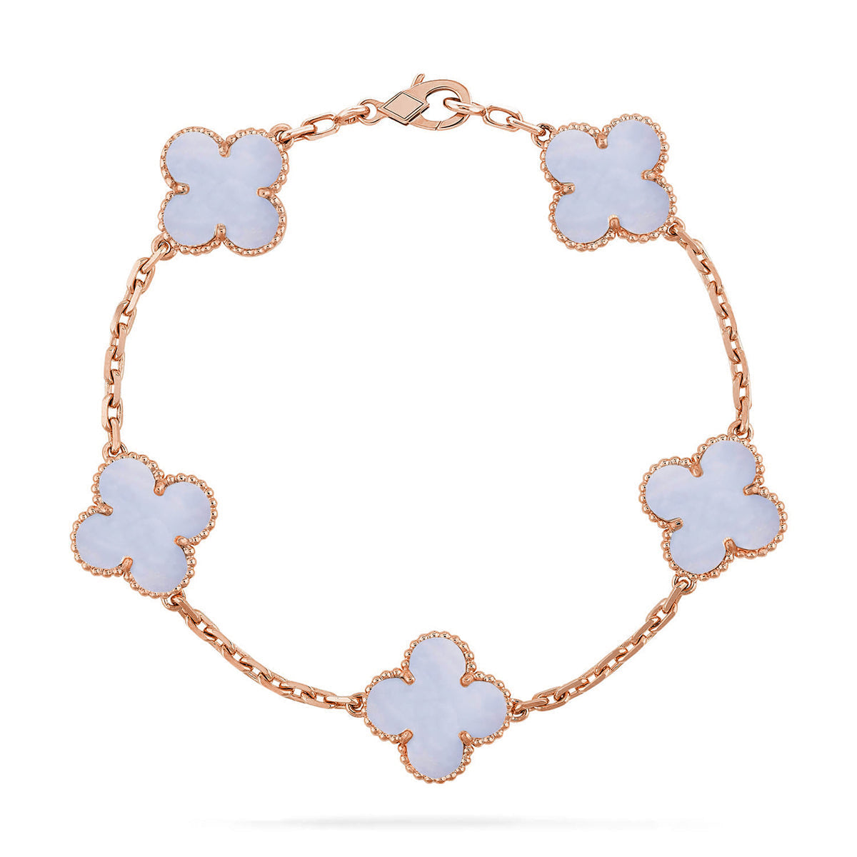 [Marin-Jewelry] クローバー 5モチーフ パープルカルセドニー ブレスレット コレクション
