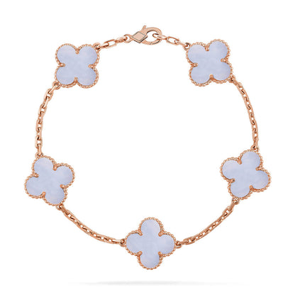 [Marin-Jewelry] クローバー 5モチーフ パープルカルセドニー ブレスレット コレクション