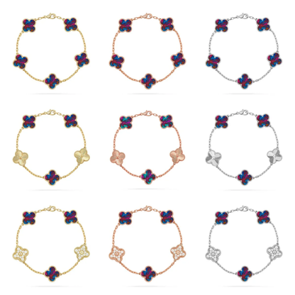 [Marin]CLOVER 5 MOTIF COLOR GEMSTONES BRACELET COLLECTION
