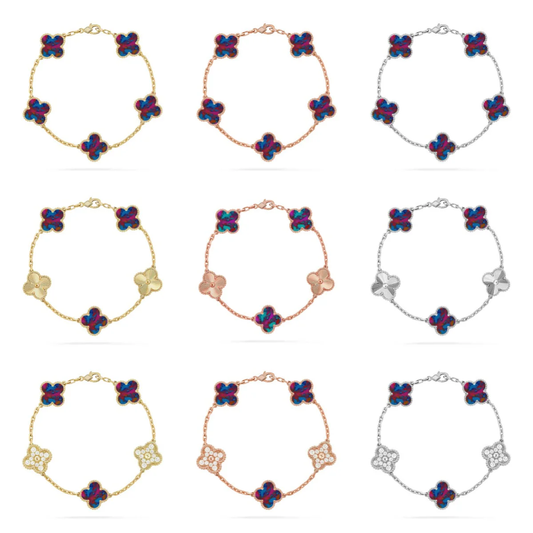 [Marin]CLOVER 5 MOTIF COLOR GEMSTONES BRACELET COLLECTION