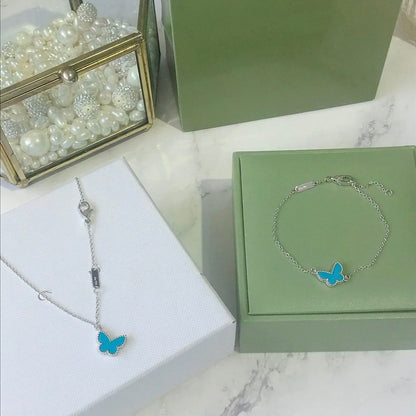 [Marin-Jewelry]BUTTERFLY TURQUOISE BUTTERFLY BRACELET SILVER