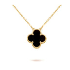 [Marin]COLLIER CLOVER 15MM FLEUR UNIQUE ONYX NOIR