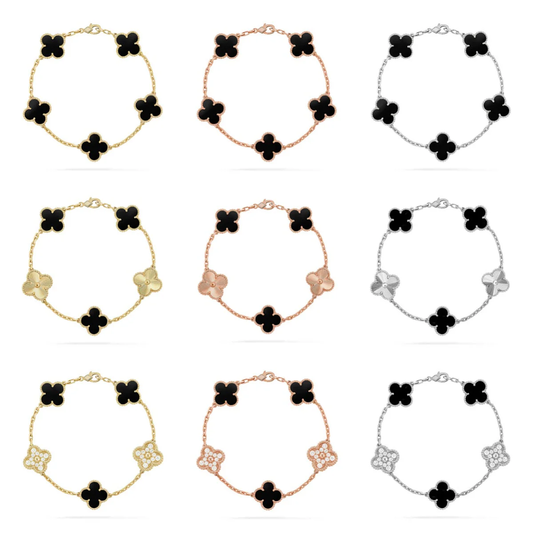 [Marin] CLOVER 5 MOTIF ONYXS BRACELET COLLECTION