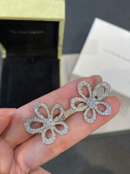 [Marin]FLOWERLACE EARRINGS FULL DIAMONDS