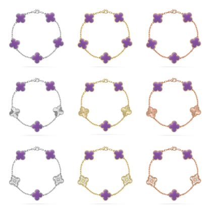 [Marin]CLOVER 5 MOTIF LIGHT PURPLE BRACELET COLLECTION