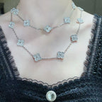 [Marin]COLLIER TRÈFLE 20 MOTIFS ENTIÈREMENT SERTI DE DIAMANTS