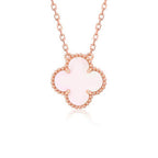[Marin]CLOVER 15MM PINK MOTHER-OF-PEARL SINGLE FLOWER NECKLACE