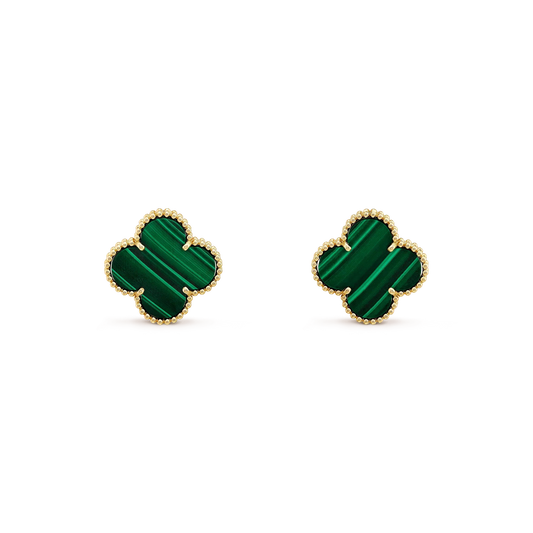 [Marin]CLOVER MINI 9.5MM MALACHITE  EARRINGS