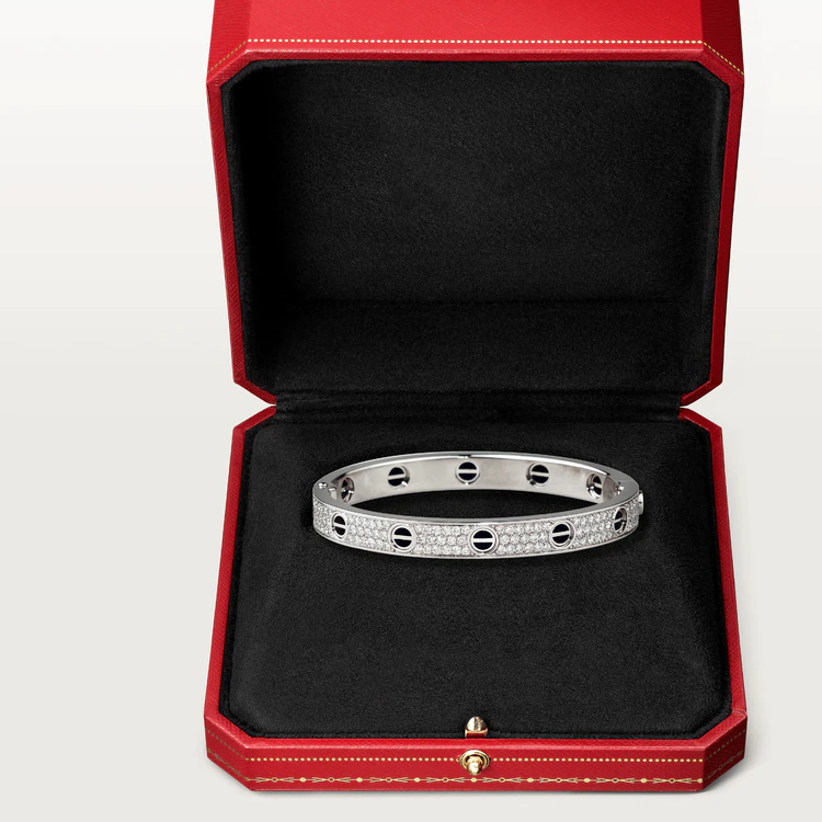 [Marin-Jewelry]LOVE BRACELET 6.1MM DIAMOND-PAVED CERAMIC