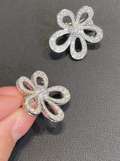 [Marin]FLOWERLACE EARRINGS FULL DIAMONDS