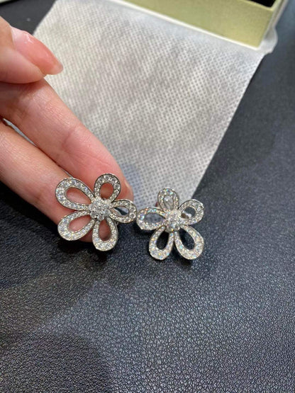 [Marin]FLOWERLACE EARRINGS FULL DIAMONDS