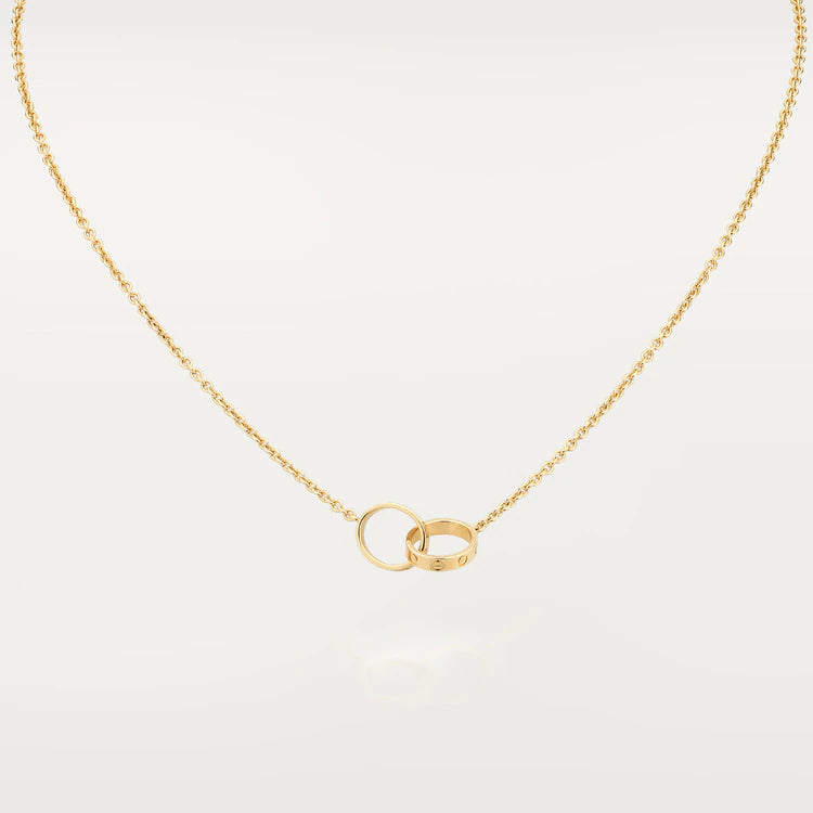 [Marin]LOVE NECKLACE DOUBLE RING GOLD