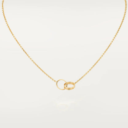 [Marin]LOVE NECKLACE DOUBLE RING GOLD