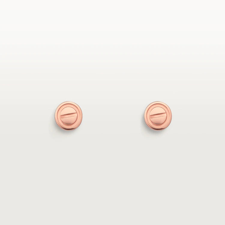 [Marin-Jewelry]LOVE EARRINGS PINK GOLD 10MM