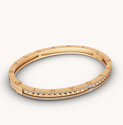 [Marin]ZERO 1 SPIRAL AND PAVED DIAMOND GOLD BRACELET