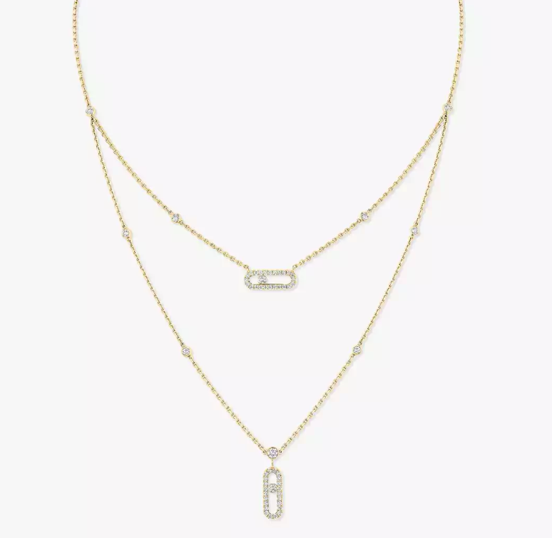 [Marin-Jewelry]MS Double-Circle Full-Diamond Necklace