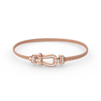 [Marin-Jewelry]FORCE SMALL HORSESHOE  DIAMOND CHAIN ROPE BRACELET