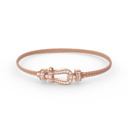 [Marin]FORCE SMALL HORSESHOE  DIAMOND CHAIN ROPE BRACELET