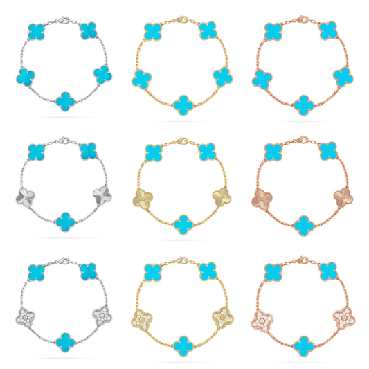 [Marin] CLOVER 5 MOTIF TURQUOISE BRACELET COLLECTION