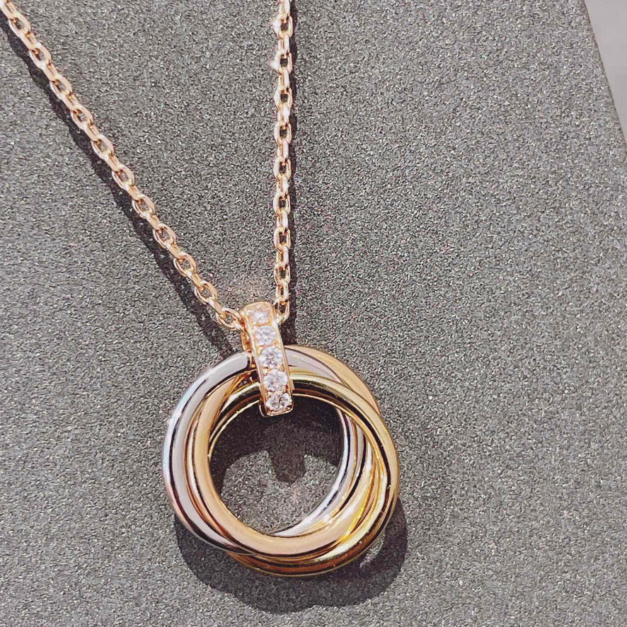 [Marin]TRINITY NECKLACE GOLD  DIAMONDS