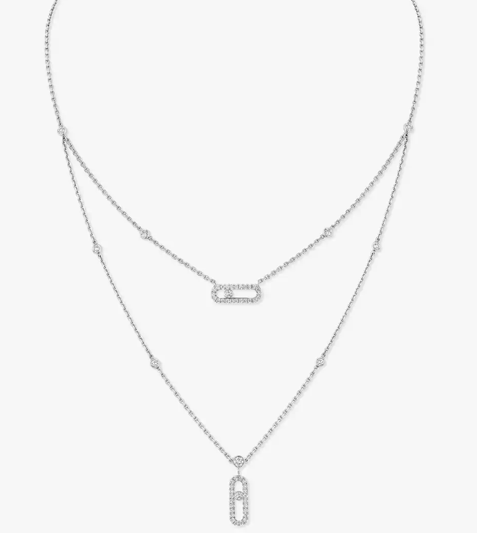 [Marin-Jewelry]MS Double-Circle Full-Diamond Necklace