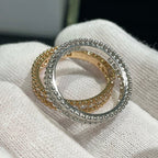 [Marin]BAGUE EN ARGENT SERTIE DE DIAMANTS PERLÉS