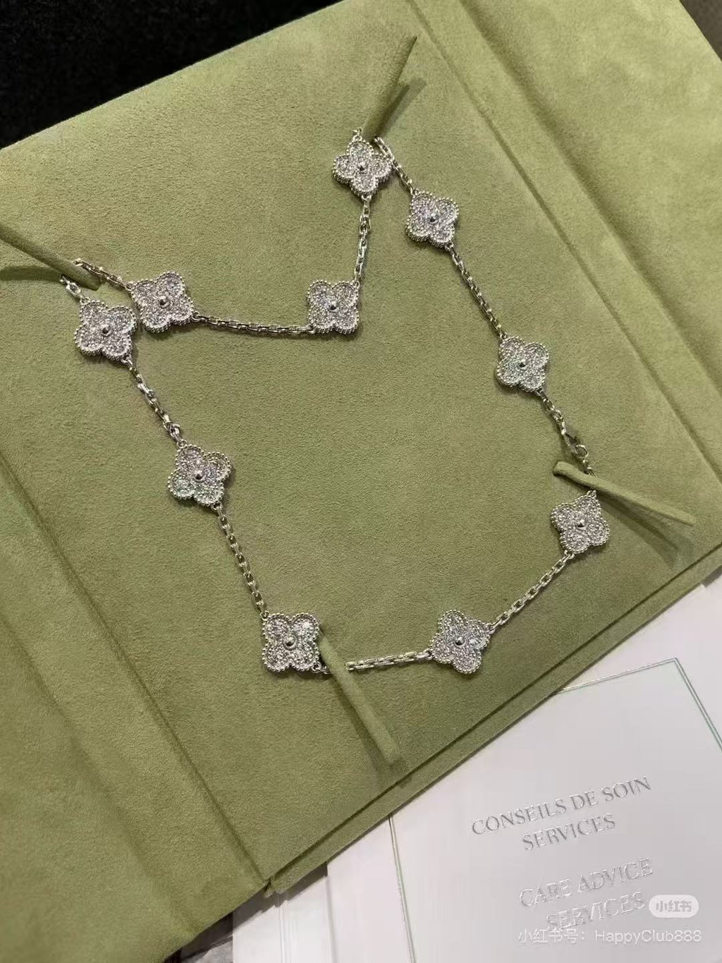 [Marin Jewelry]CLOVER 10 MOTIFS  FULL DIAMOND NECKLACE