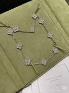 [Marin Jewelry]CLOVER 10 MOTIFS  FULL DIAMOND NECKLACE
