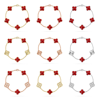 [Marin]CLOVER 5 MOTIF RED PATTERN BRACELET COLLECTION