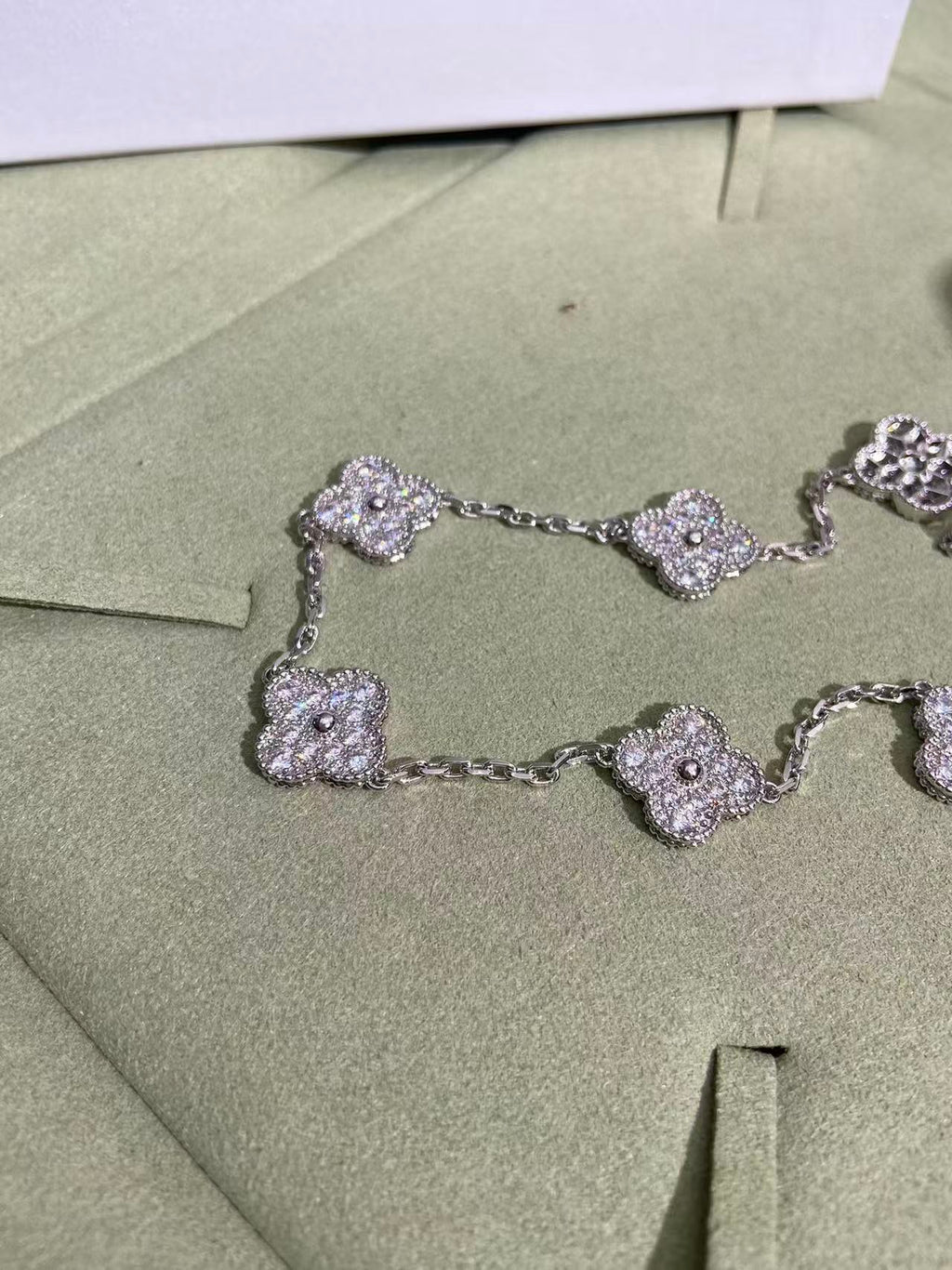 [Marin Jewelry]CLOVER 10 MOTIFS  FULL DIAMOND NECKLACE