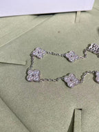 [Marin Jewelry]CLOVER 10 MOTIFS  FULL DIAMOND NECKLACE