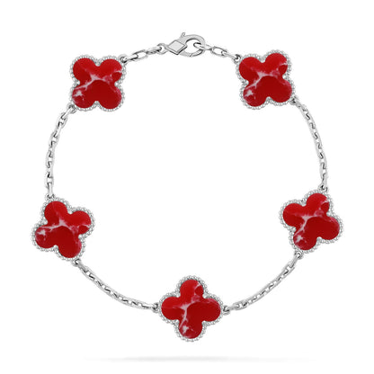[Marin-Jewelry]クローバー 5 モチーフ レッドパターンブレスレットコレクション