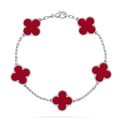 [Marin] CLOVER 5 MOTIF RED CORNELIAN BRACELET COLLECTION