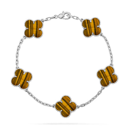 [Marin-Jewelry] クローバー5モチーフ タイガーアイブレスレットコレクション