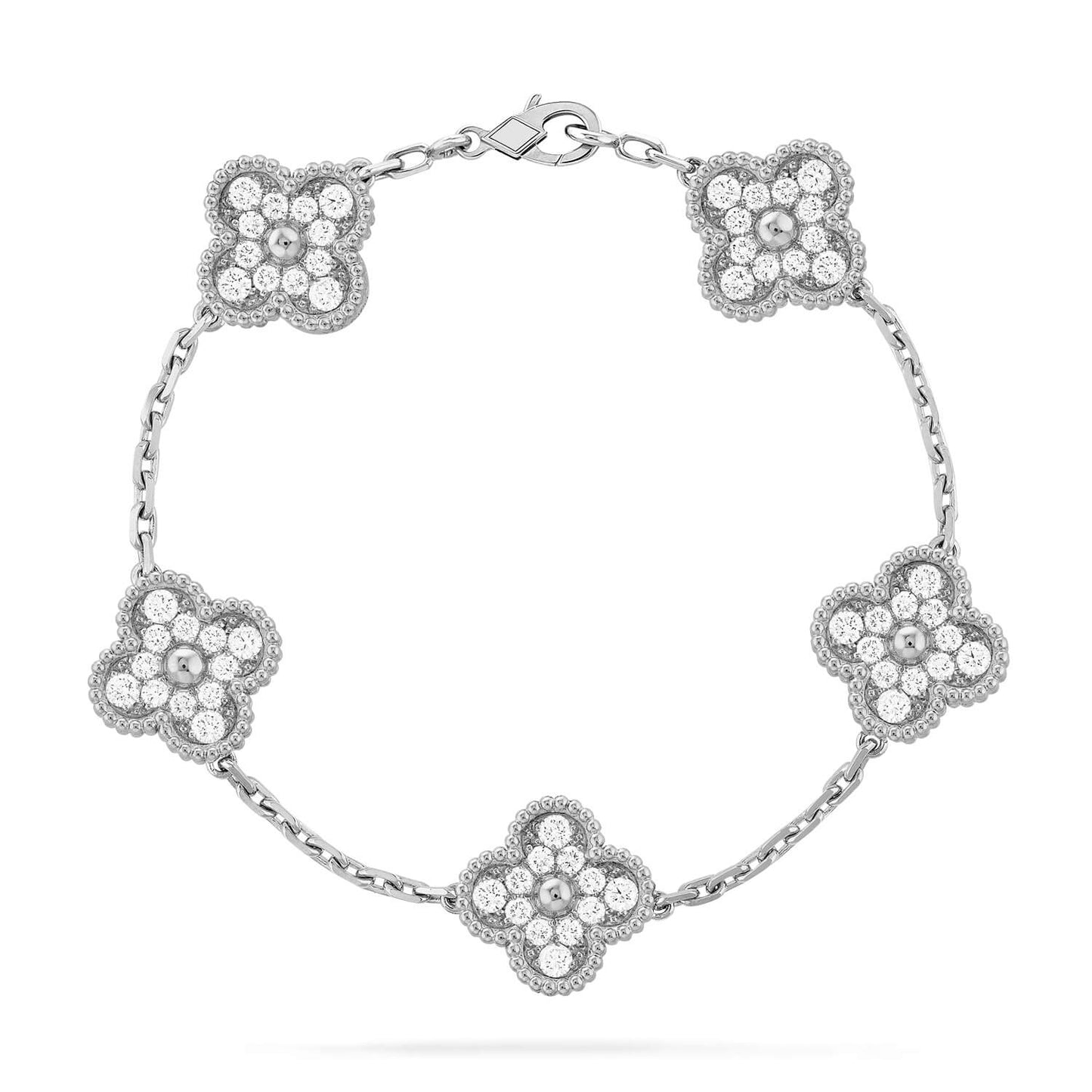 [Marin-Jewelry] CLOVER 5 MOTIF FULL DIAMOND BRACELET COLLECTION
