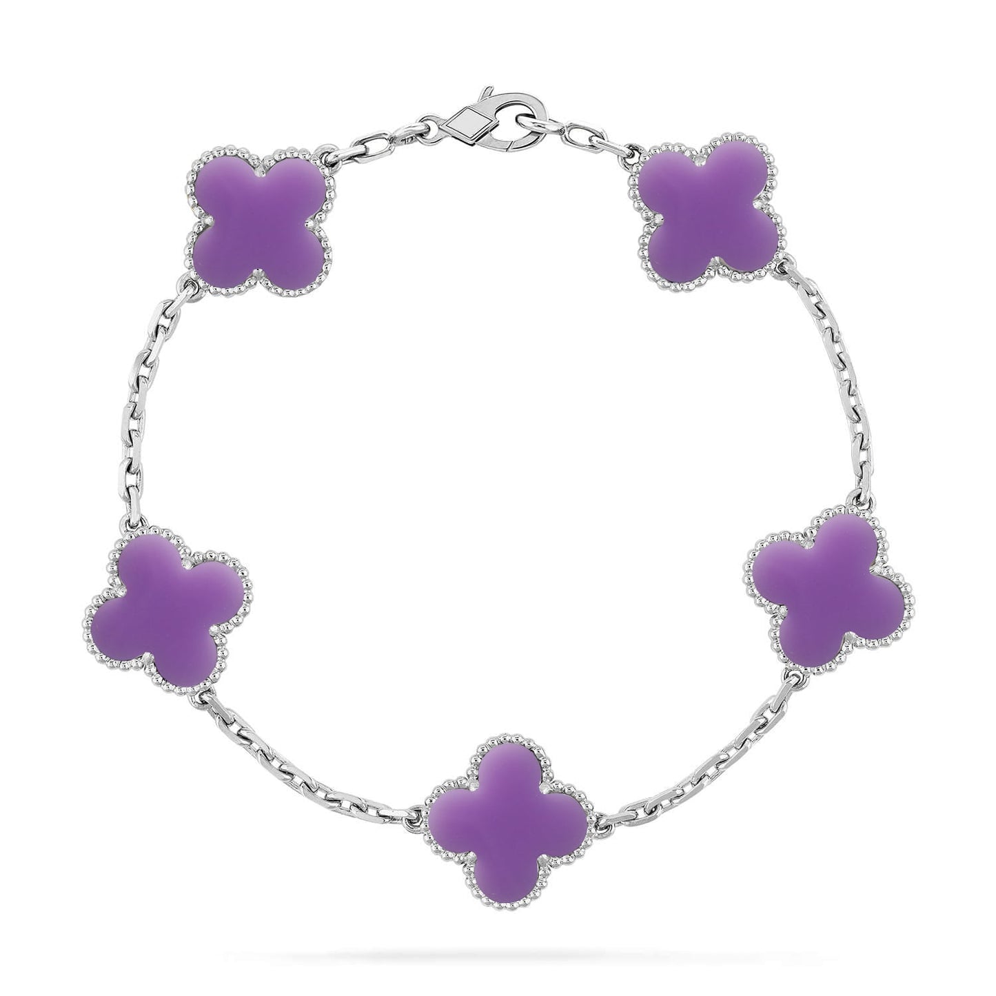[Marin-Jewelry]クローバー 5モチーフ ライトパープル ブレスレット コレクション