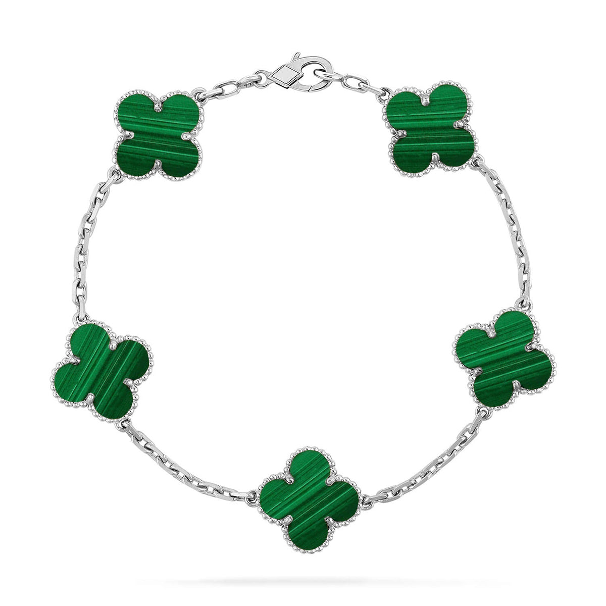 [Marin-Jewelry] CLOVER 5 MOTIF MALACHITE BRACELET COLLECTION