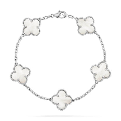[Marin]CLOVER WHITE PEARL MOP 5 MOTIF BRACELET COLLECTION