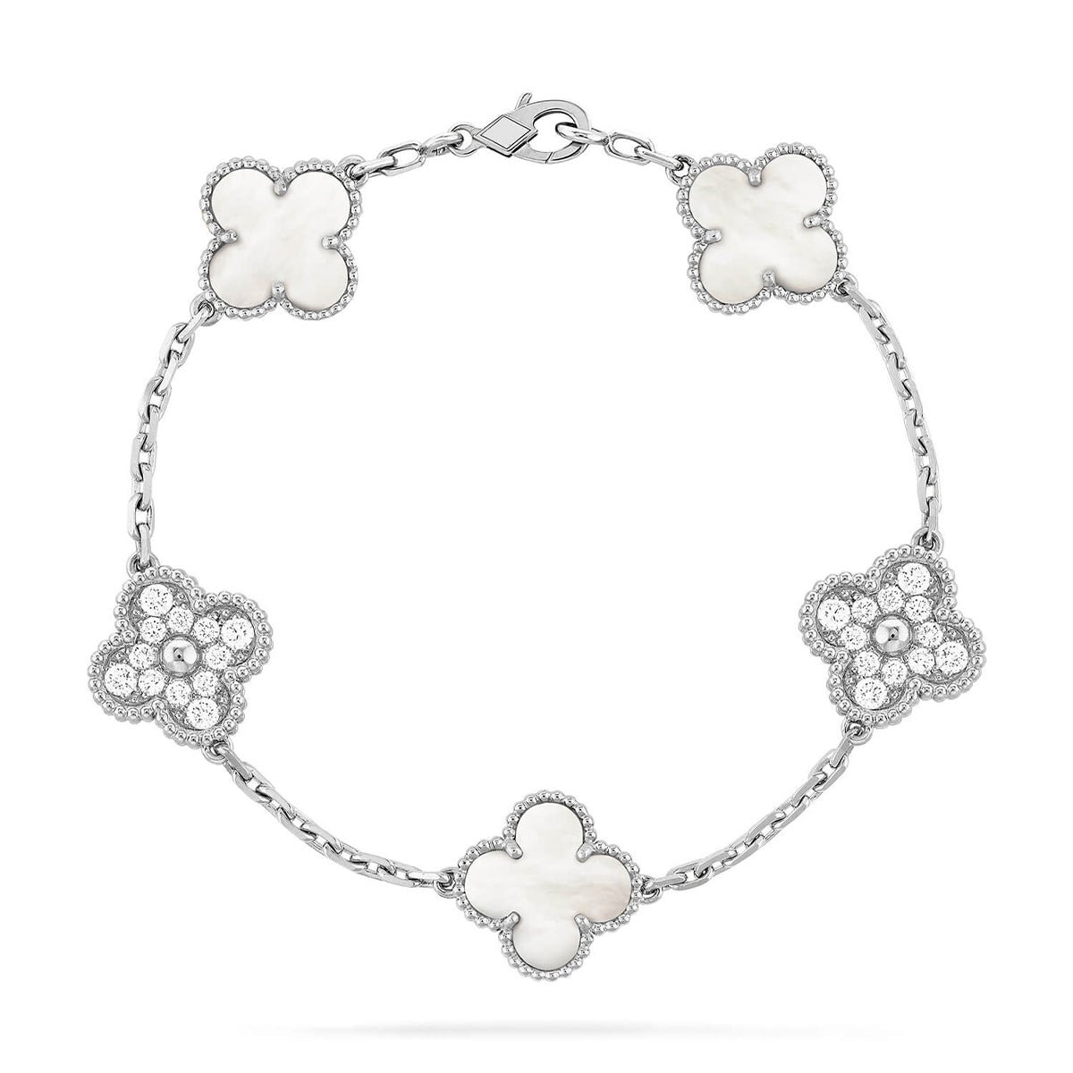 [Marin]CLOVER WHITE PEARL MOP 5 MOTIF BRACELET COLLECTION