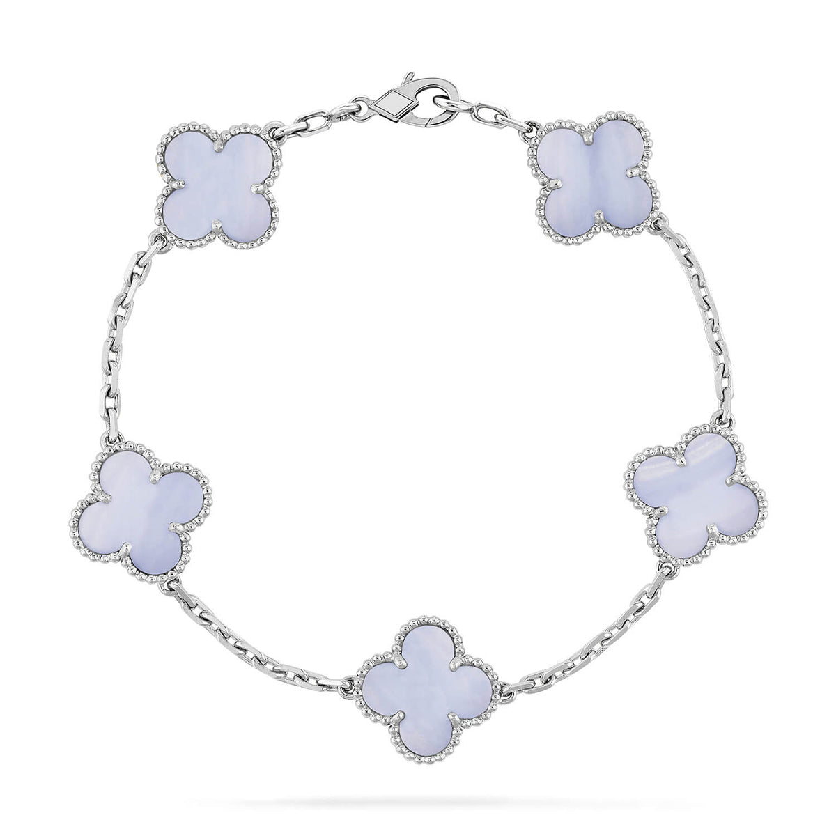 [Marin-Jewelry] クローバー 5モチーフ パープルカルセドニー ブレスレット コレクション