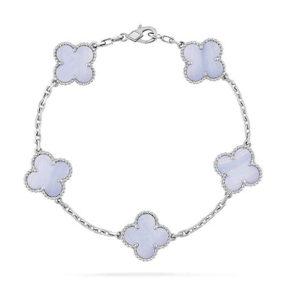 [Marin-Jewelry] クローバー 5モチーフ パープルカルセドニー ブレスレット コレクション