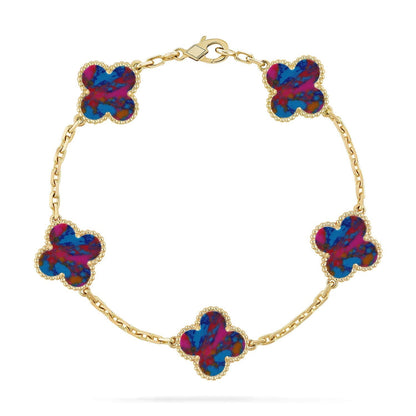 [Marin]CLOVER 5 MOTIF COLOR GEMSTONES BRACELET COLLECTION