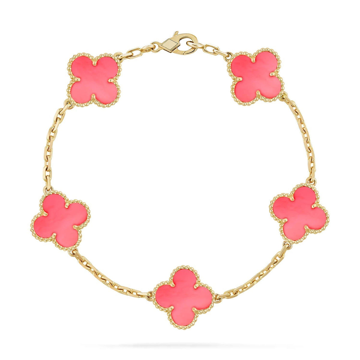 [Marin-Jewelry] クローバー5モチーフ ピンクマザーオブパール ブレスレットコレクション