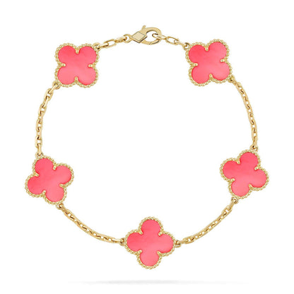 [Marin-Jewelry] クローバー5モチーフ ピンクマザーオブパール ブレスレットコレクション